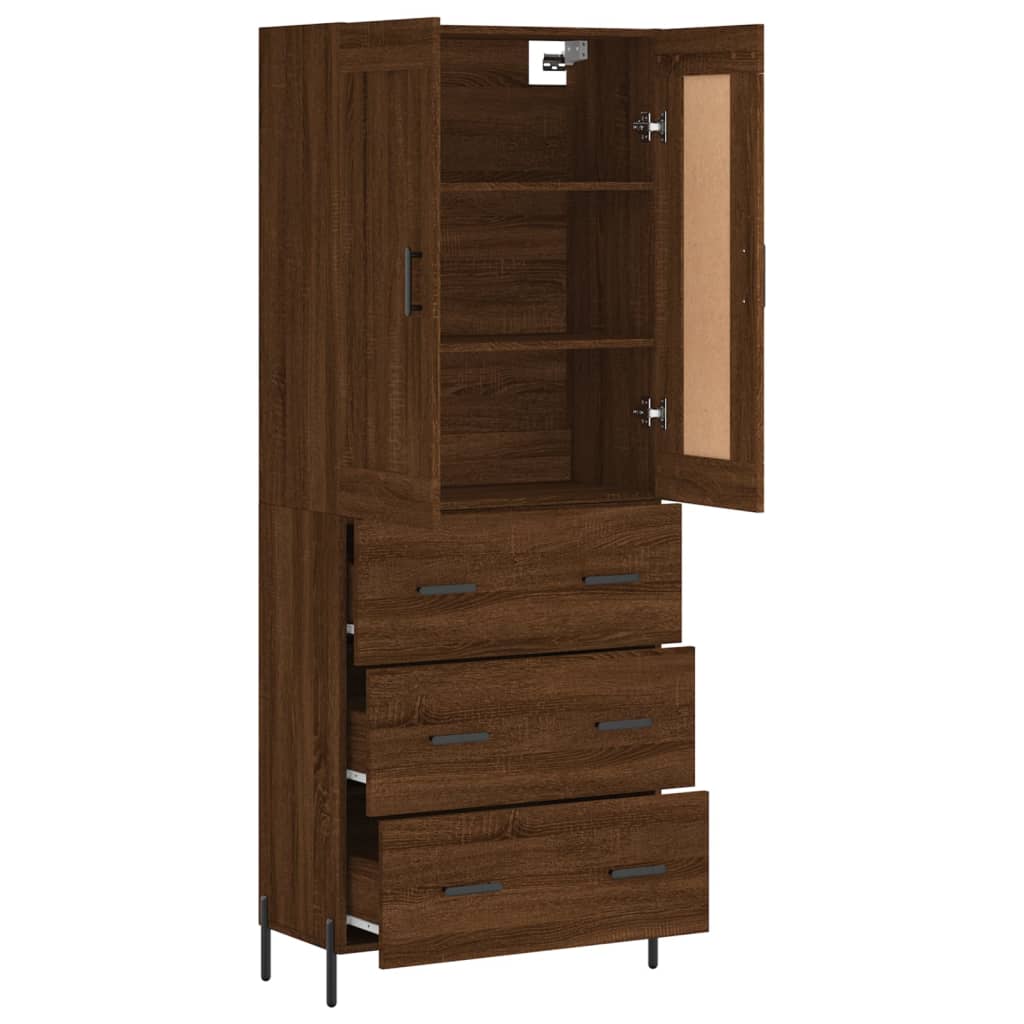 vidaXL Dulap înalt, stejar maro, 69,5x34x180 cm, lemn compozit