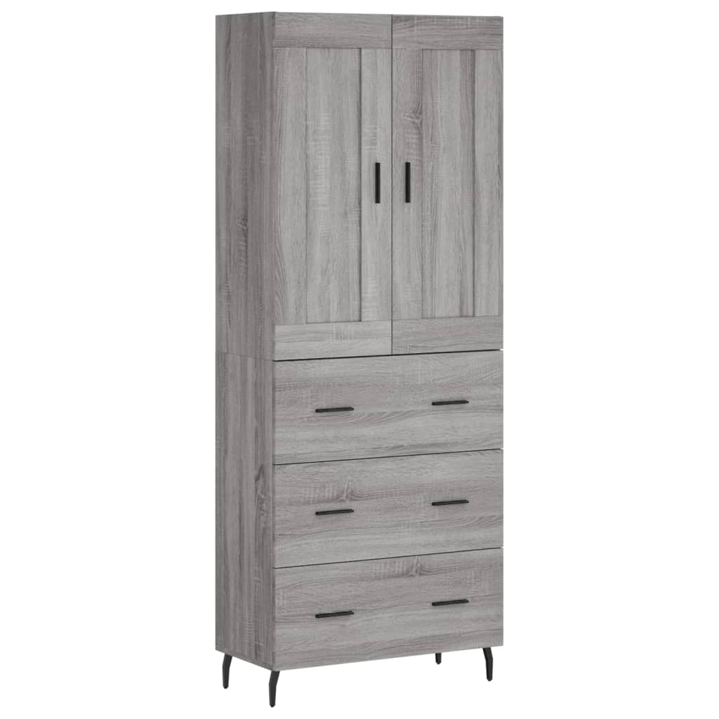vidaXL Dulap înalt, gri sonoma, 69,5x34x180 cm, lemn compozit