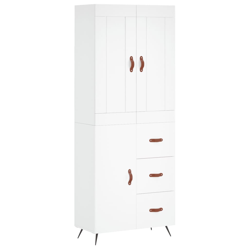 vidaXL Dulap înalt, alb, 69,5x34x180 cm, lemn compozit