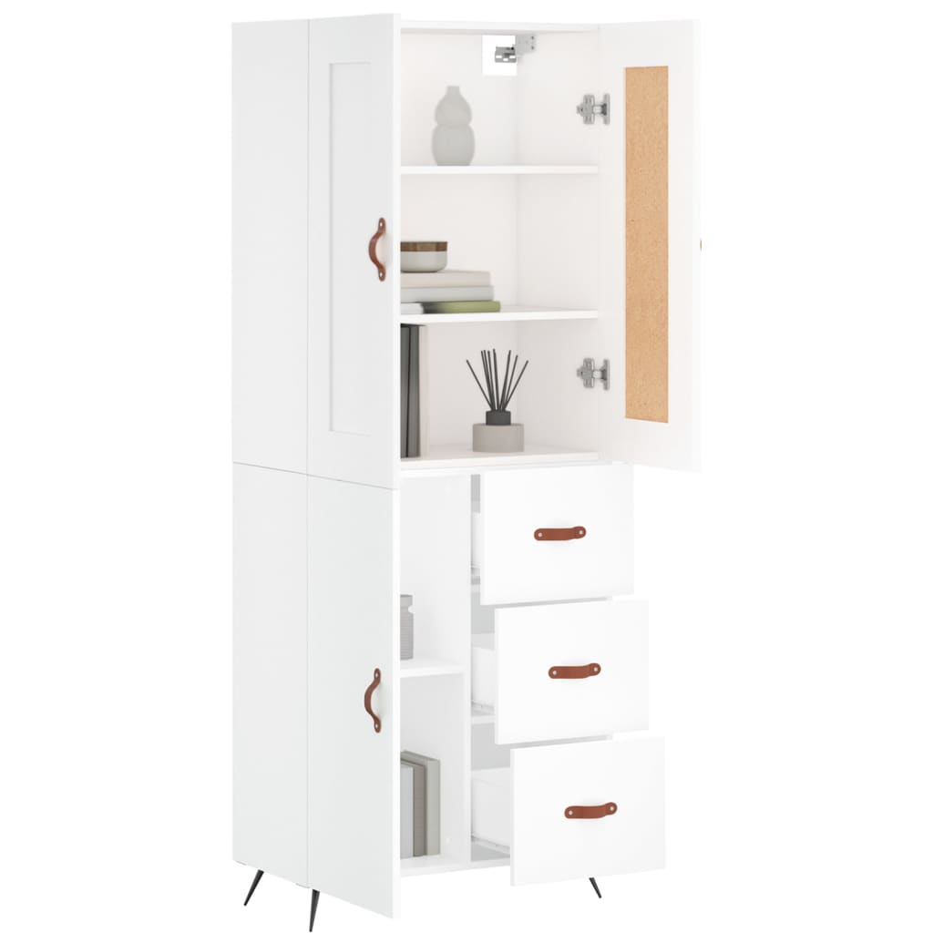 vidaXL Dulap înalt, alb, 69,5x34x180 cm, lemn compozit