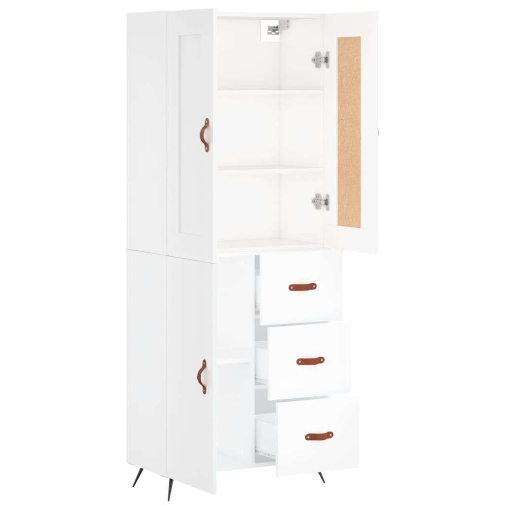 vidaXL Dulap înalt, alb, 69,5x34x180 cm, lemn compozit