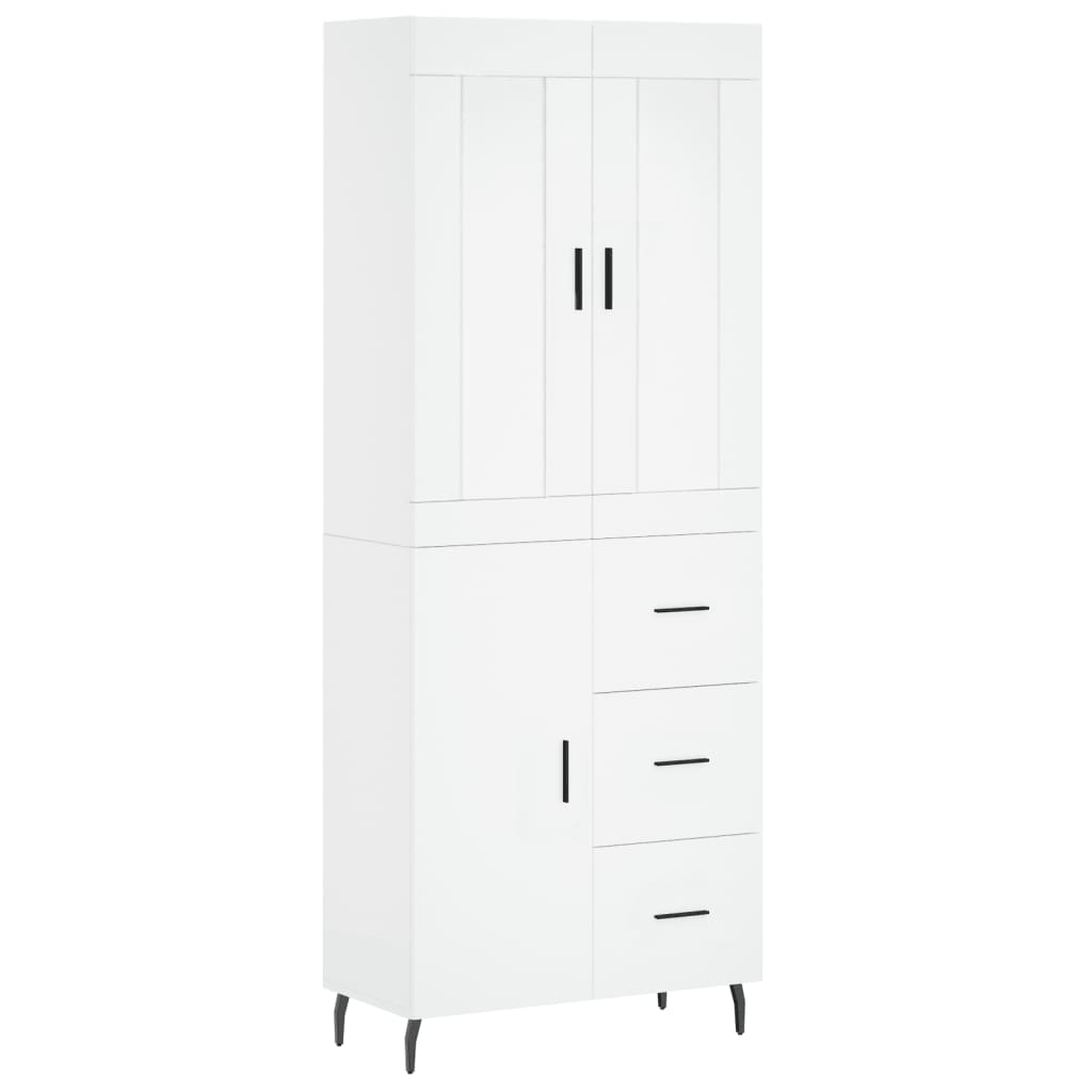 vidaXL Dulap înalt, alb, 69,5x34x180 cm, lemn compozit