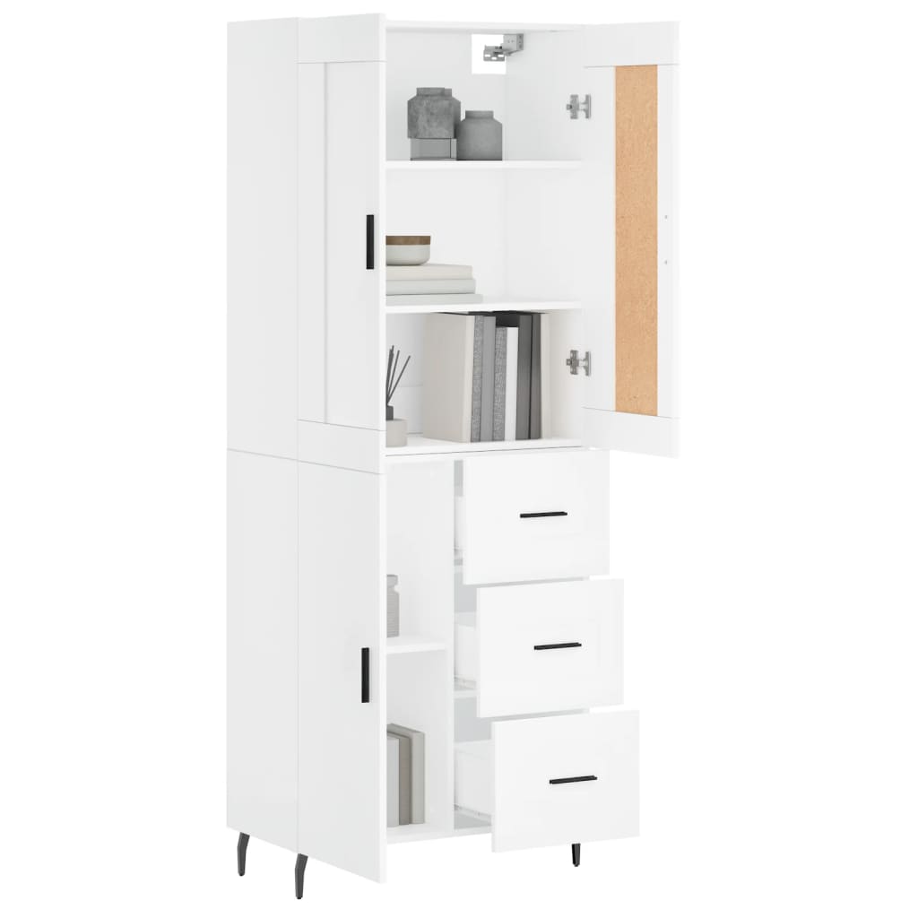 vidaXL Dulap înalt, alb, 69,5x34x180 cm, lemn compozit
