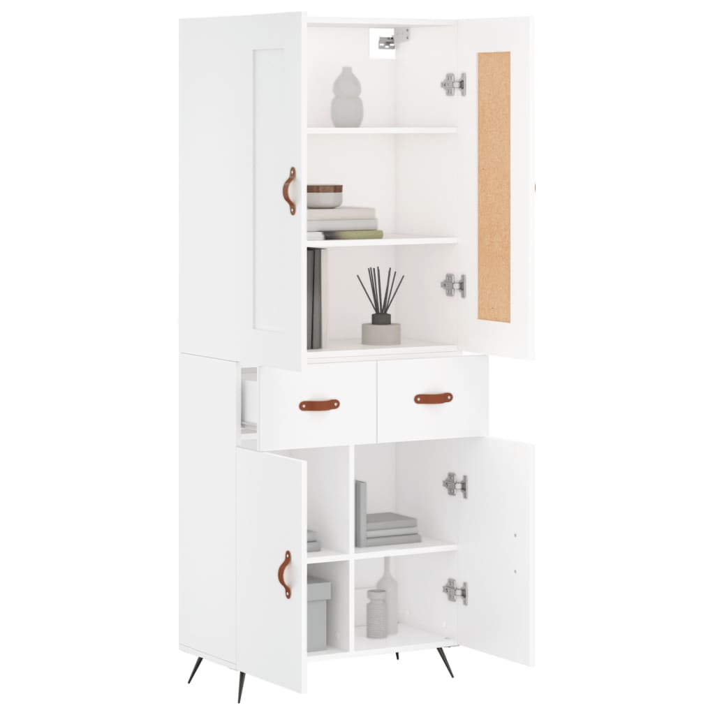 vidaXL Dulap înalt, alb, 69,5x34x180 cm, lemn compozit vidaXL Dulap înalt, alb, 69,5x34x180 cm, lemn compozit