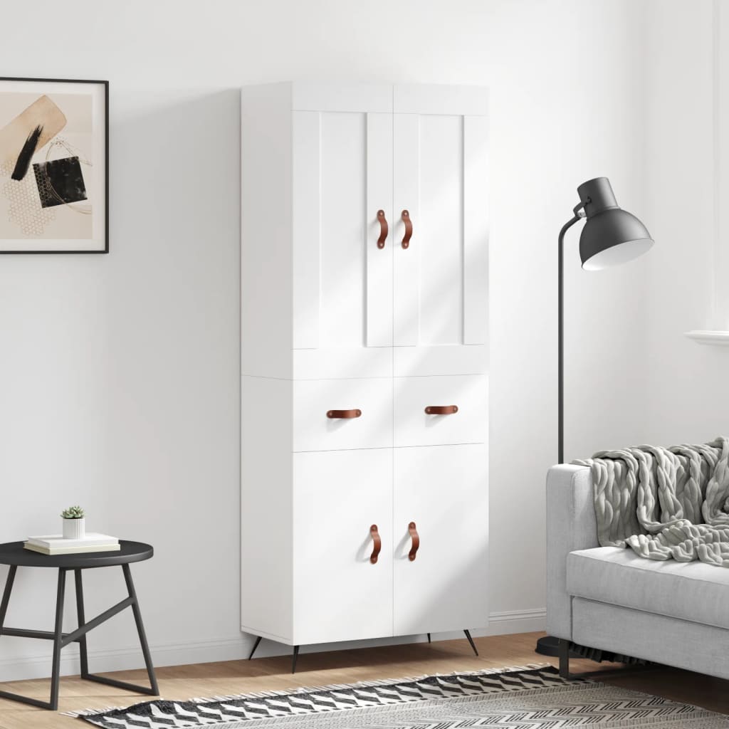 vidaXL Dulap înalt, alb, 69,5x34x180 cm, lemn compozit vidaXL Dulap înalt, alb, 69,5x34x180 cm, lemn compozit