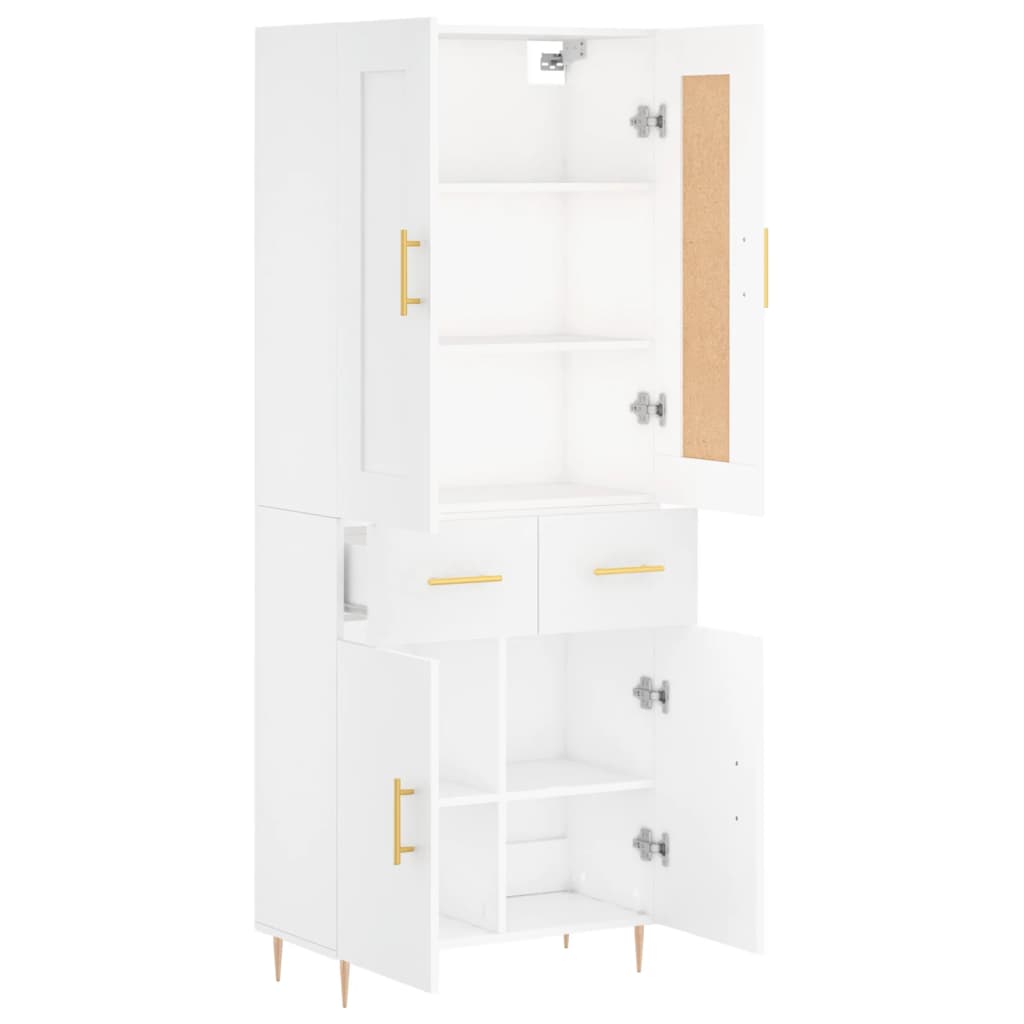 vidaXL Dulap înalt, alb, 69,5x34x180 cm, lemn compozit