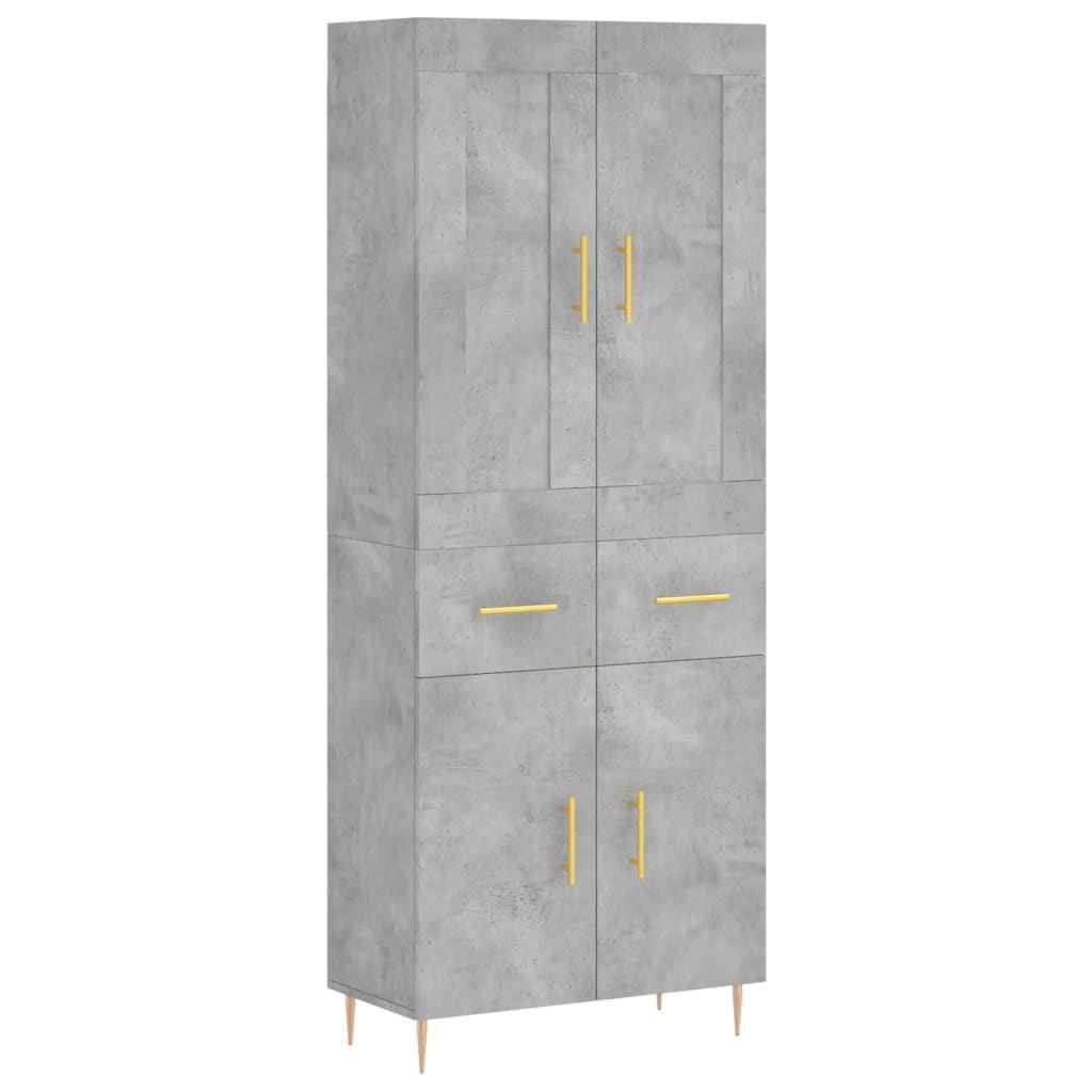 vidaXL Dulap înalt, gri beton, 69,5x34x180, lemn compozit