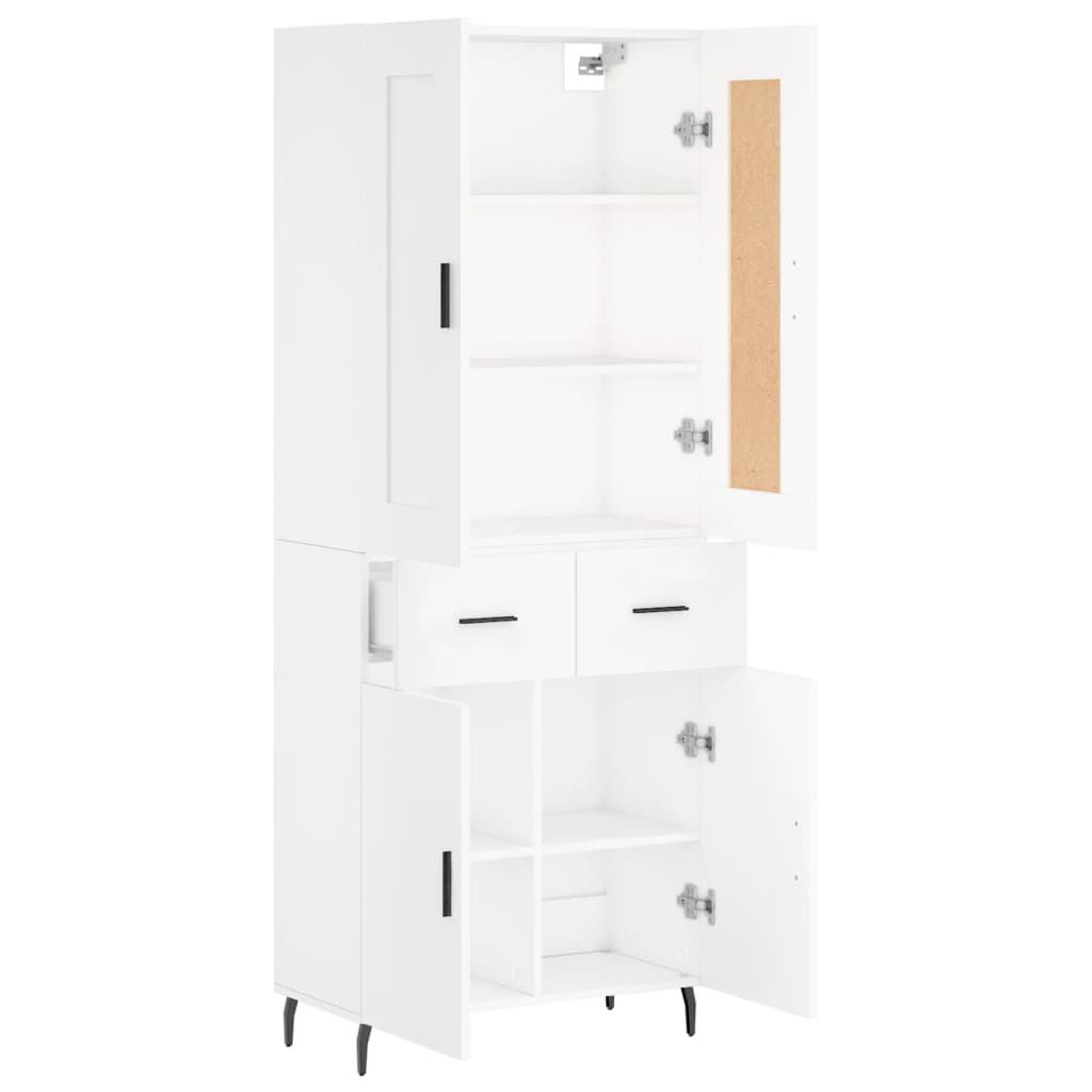 vidaXL Dulap înalt, alb, 69,5x34x180 cm, lemn compozit