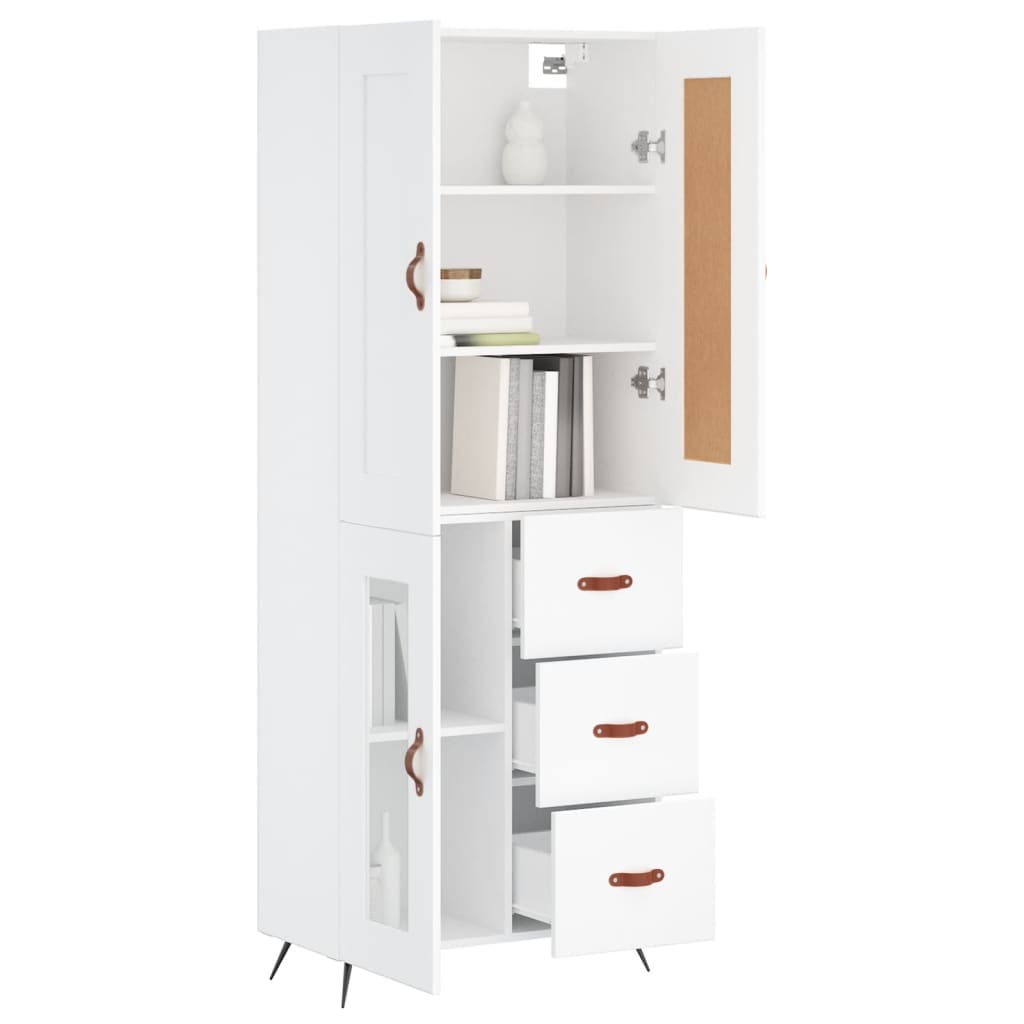 vidaXL Dulap înalt, alb, 69,5x34x180 cm, lemn compozit vidaXL Dulap înalt, alb, 69,5x34x180 cm, lemn compozit
