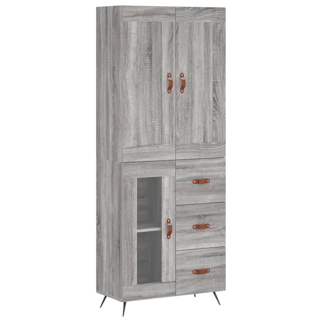 vidaXL Dulap înalt, gri sonoma, 69,5x34x180 cm, lemn compozit