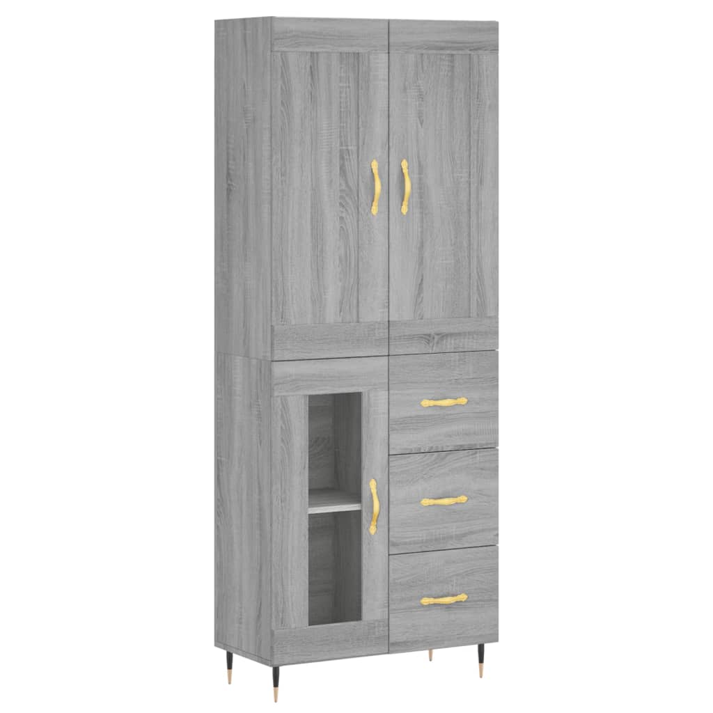 vidaXL Dulap înalt, gri sonoma, 69,5x34x180 cm, lemn compozit