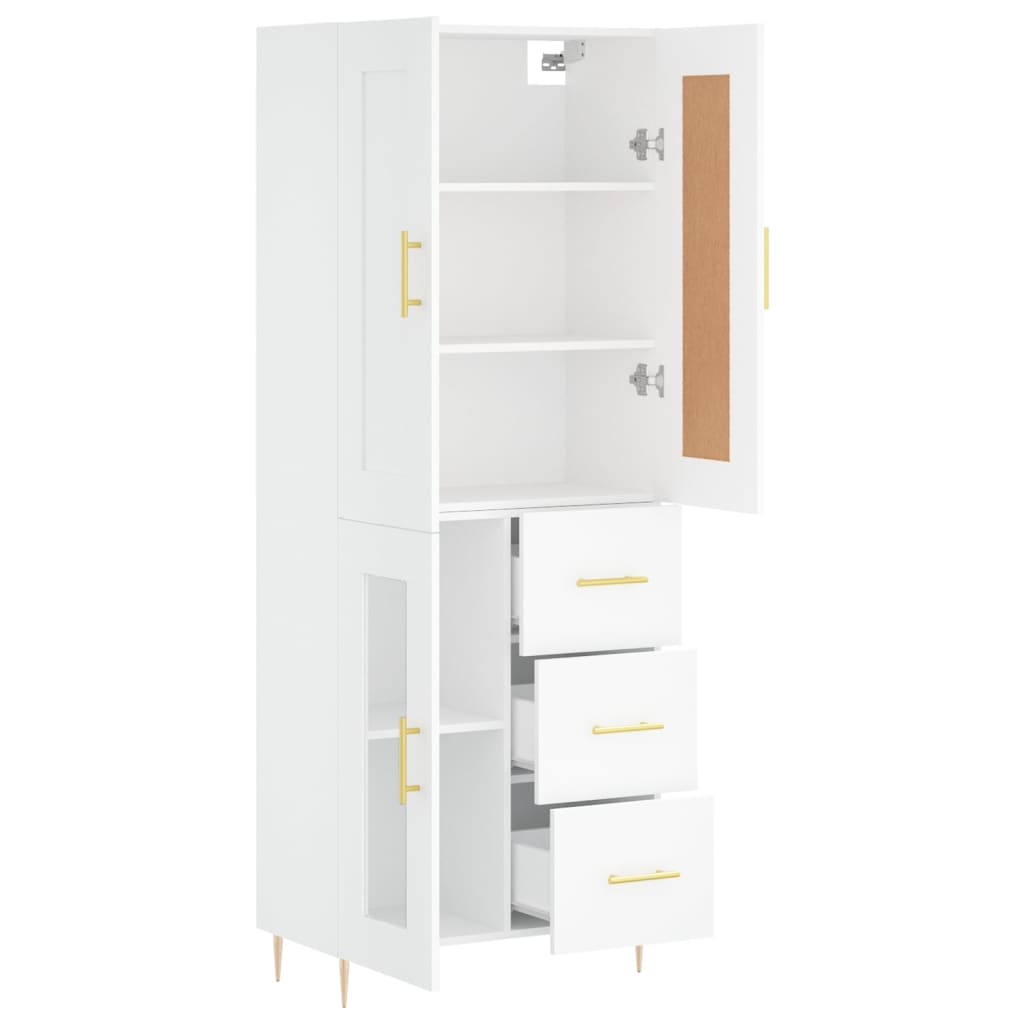 vidaXL Dulap înalt, alb, 69,5x34x180 cm, lemn compozit vidaXL Dulap înalt, alb, 69,5x34x180 cm, lemn compozit