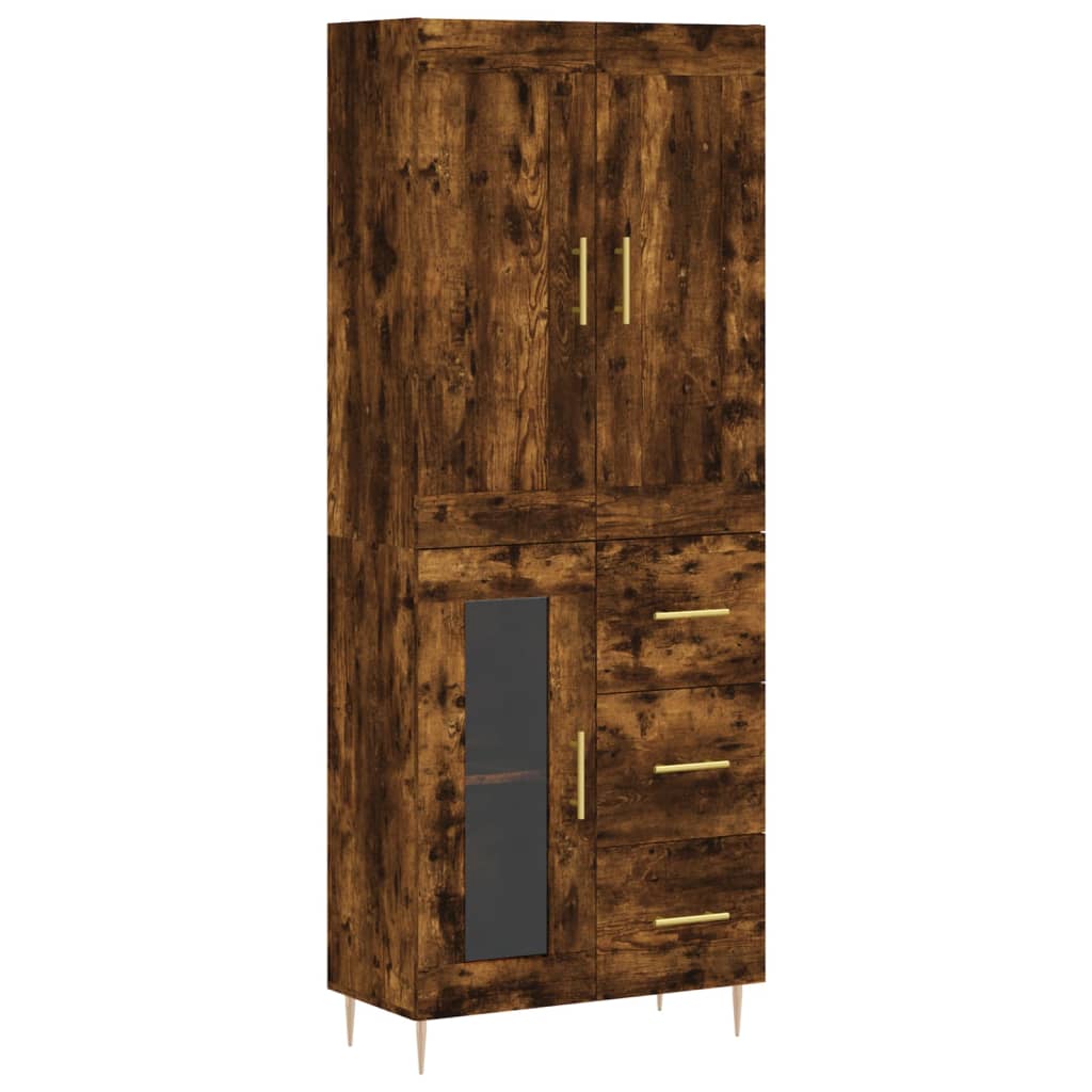 vidaXL Dulap înalt, stejar fumuriu, 69,5x34x180, lemn compozit vidaXL Dulap înalt, stejar fumuriu, 69,5x34x180, lemn compozit