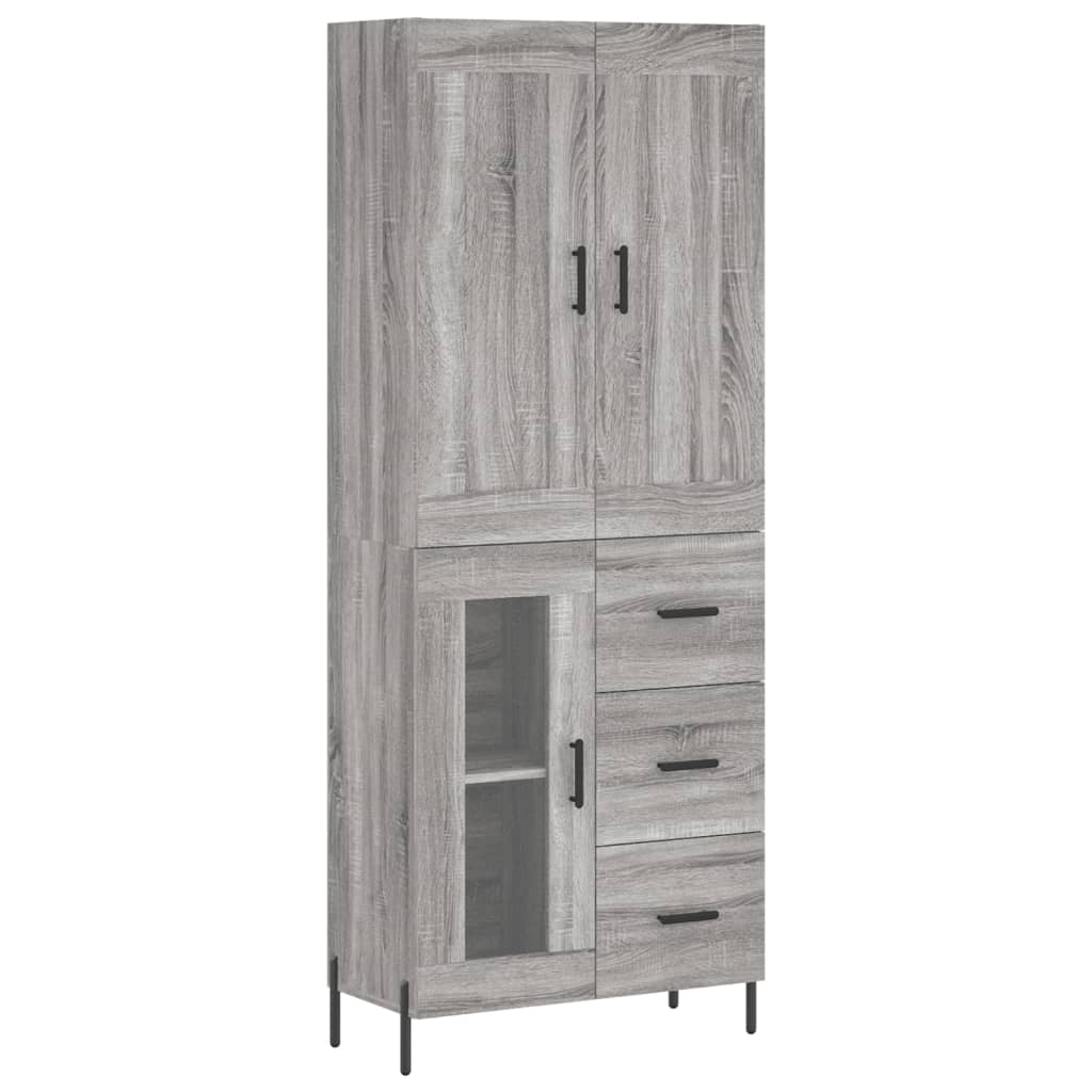 vidaXL Dulap înalt, gri sonoma, 69,5x34x180 cm, lemn compozit