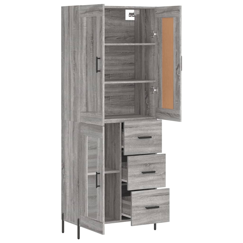 vidaXL Dulap înalt, gri sonoma, 69,5x34x180 cm, lemn compozit