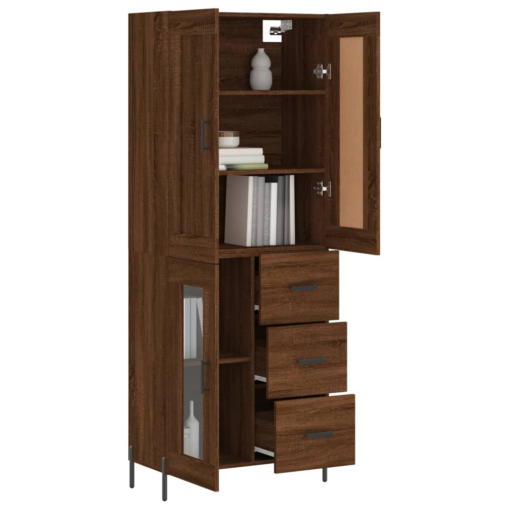 vidaXL Dulap înalt, stejar maro, 69,5x34x180 cm, lemn compozit