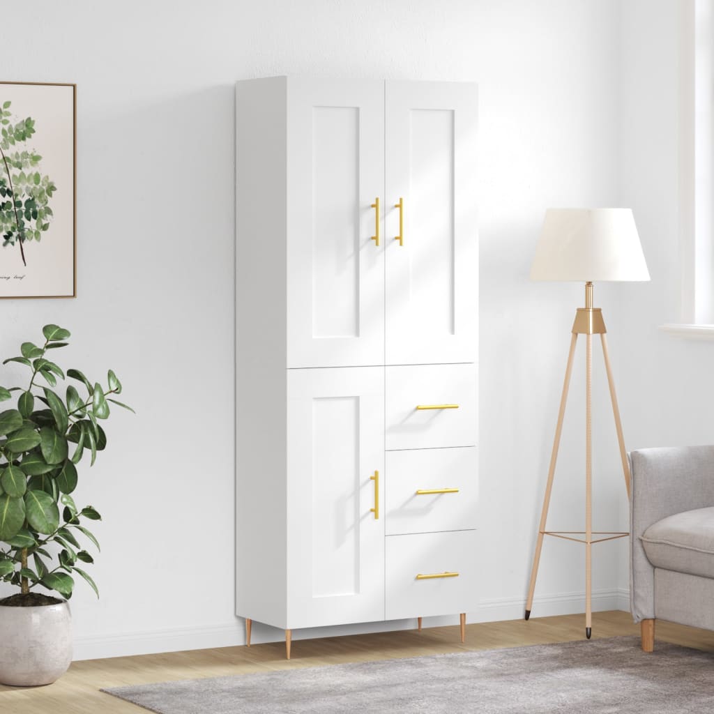vidaXL Dulap înalt, alb, 69,5x34x180 cm, lemn compozit vidaXL Dulap înalt, alb, 69,5x34x180 cm, lemn compozit