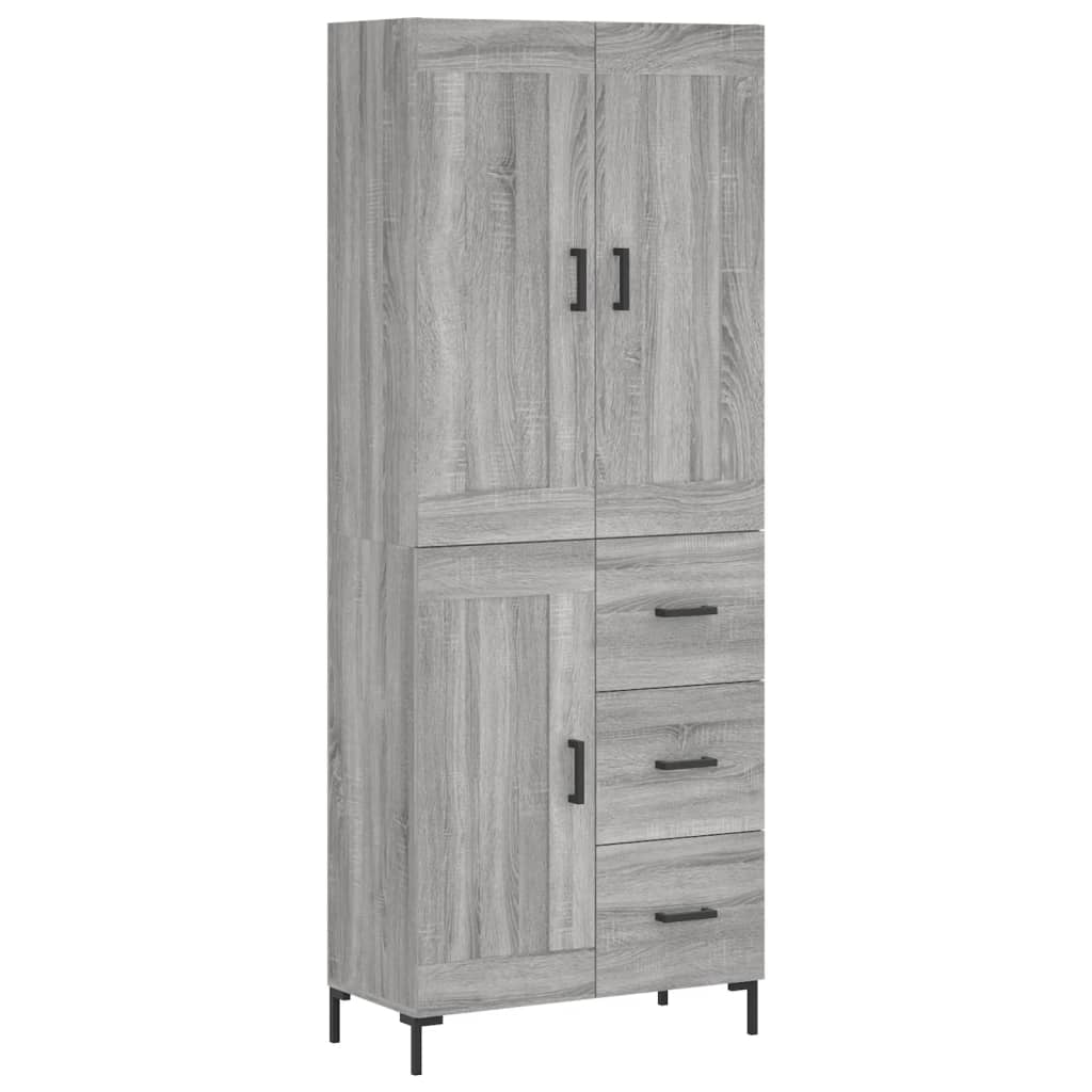 vidaXL Dulap înalt, gri sonoma, 69,5x34x180 cm, lemn compozit