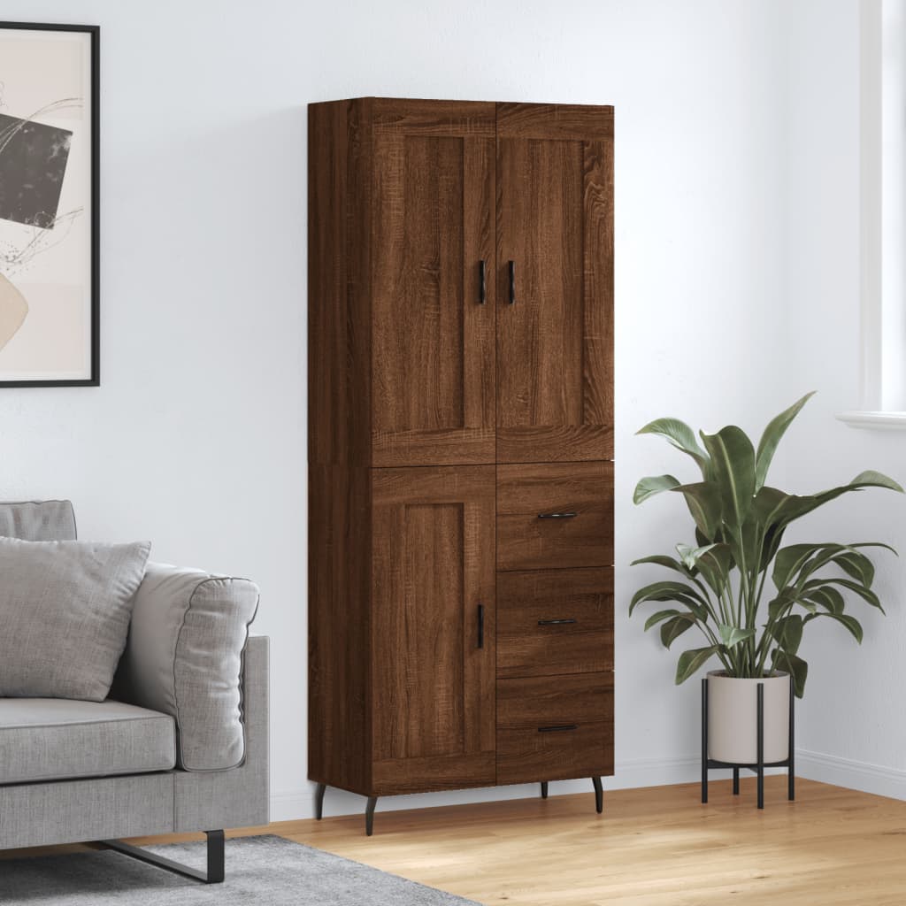 vidaXL Dulap înalt, stejar maro, 69,5x34x180 cm, lemn compozit vidaXL Dulap înalt, stejar maro, 69,5x34x180 cm, lemn compozit