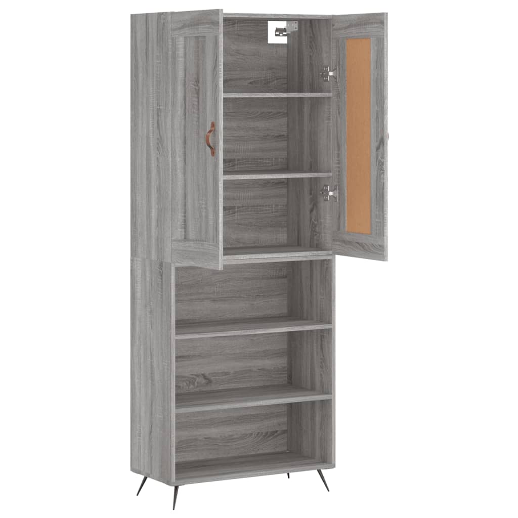 vidaXL Dulap înalt, gri sonoma, 69,5x34x180 cm, lemn compozit