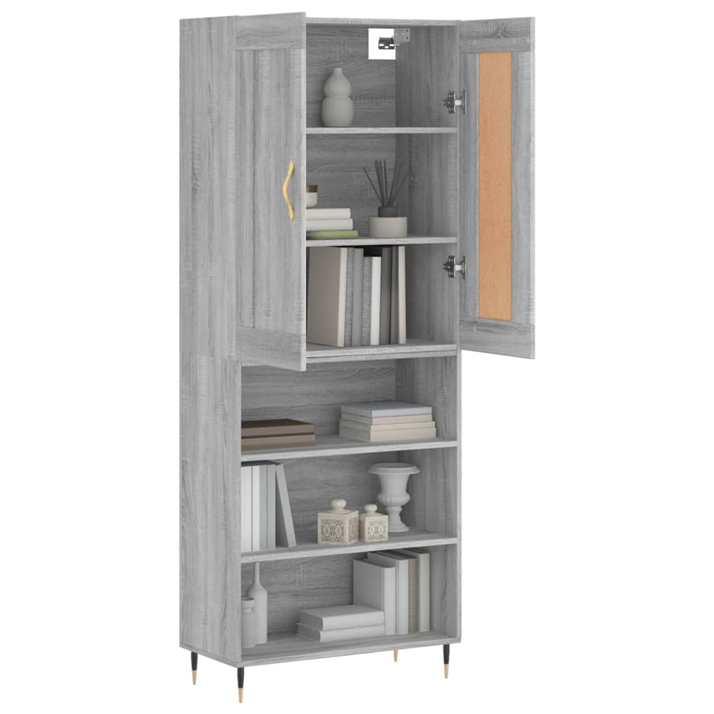 vidaXL Dulap înalt, gri sonoma, 69,5x34x180 cm, lemn compozit
