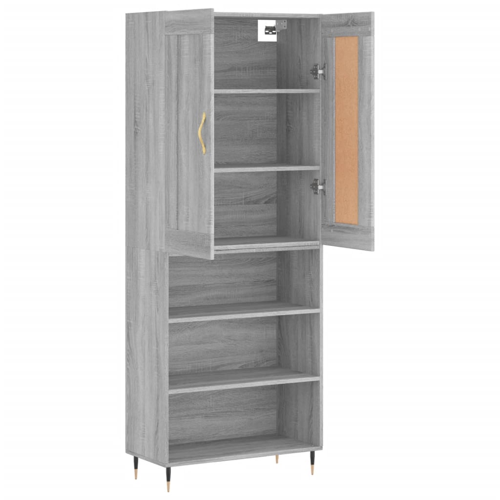vidaXL Dulap înalt, gri sonoma, 69,5x34x180 cm, lemn compozit
