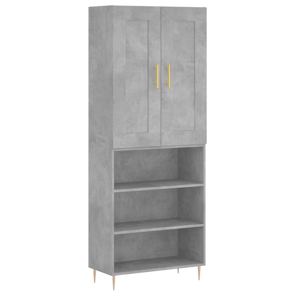 vidaXL Dulap înalt, gri beton, 69,5x34x180, lemn compozit