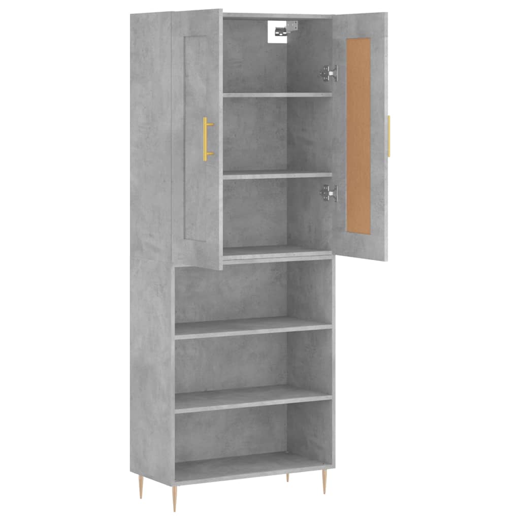vidaXL Dulap înalt, gri beton, 69,5x34x180, lemn compozit