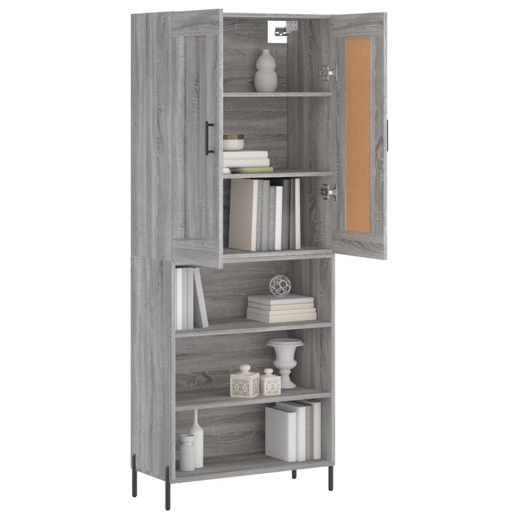 vidaXL Dulap înalt, gri sonoma, 69,5x34x180 cm, lemn compozit