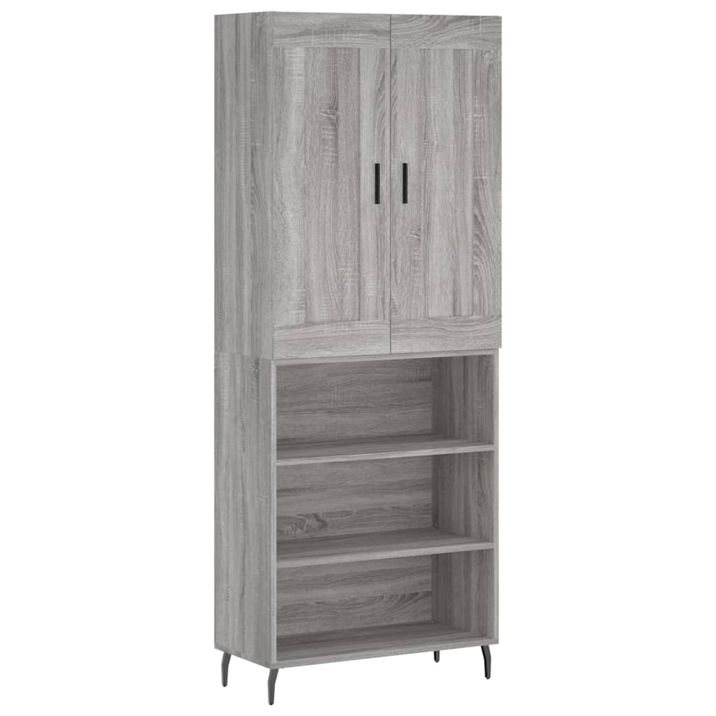 vidaXL Dulap înalt, gri sonoma, 69,5x34x180 cm, lemn compozit