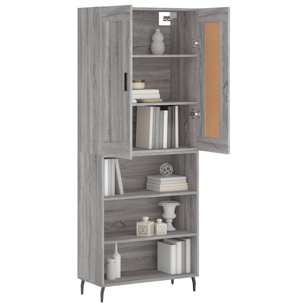 vidaXL Dulap înalt, gri sonoma, 69,5x34x180 cm, lemn compozit