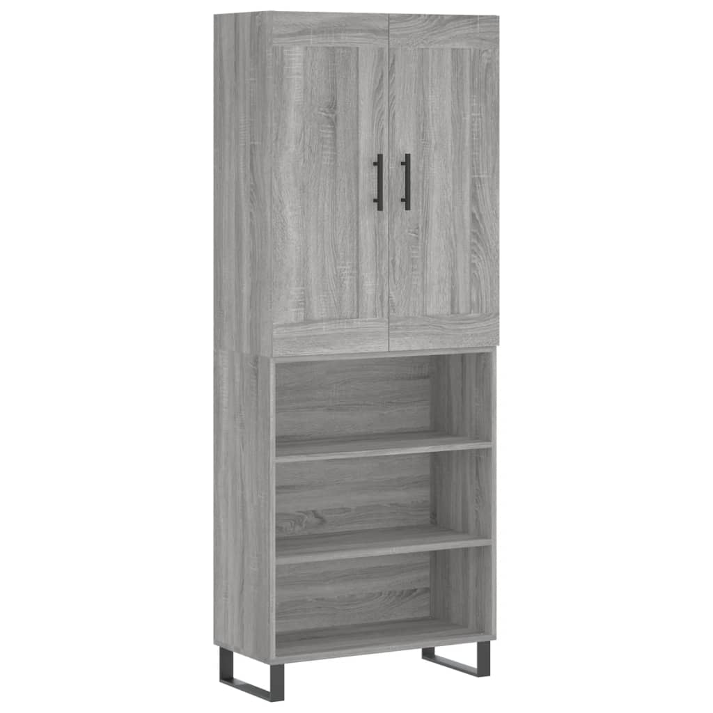 vidaXL Dulap înalt, gri sonoma, 69,5x34x180 cm, lemn compozit