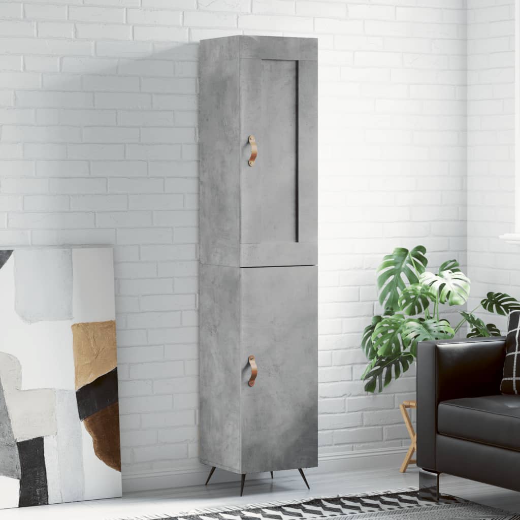 vidaXL Dulap înalt, gri beton, 34,5x34x180 cm, lemn prelucrat vidaXL Dulap înalt, gri beton, 34,5x34x180 cm, lemn prelucrat