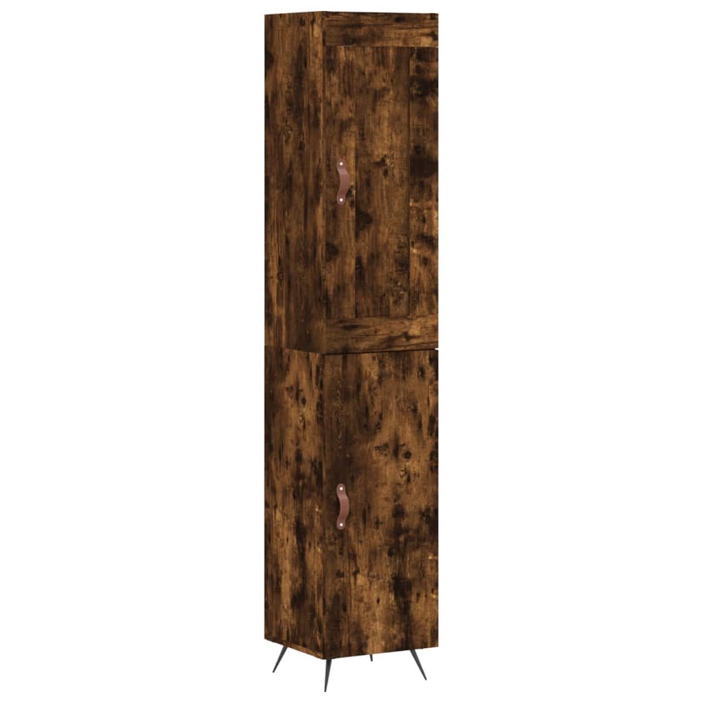 vidaXL Dulap înalt, stejar fumuriu, 34,5x34x180 cm, lemn prelucrat