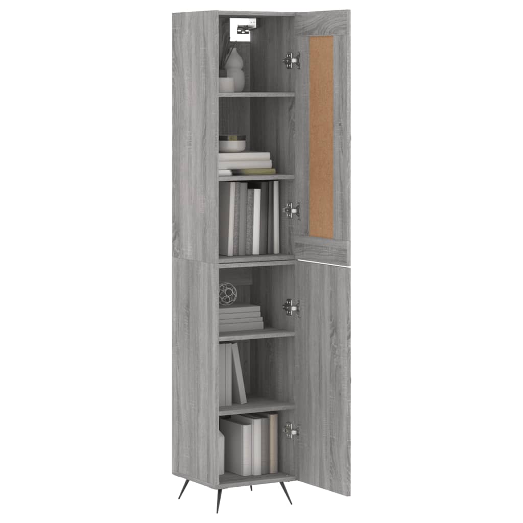 vidaXL Dulap înalt, gri sonoma, 34,5x34x180 cm, lemn prelucrat