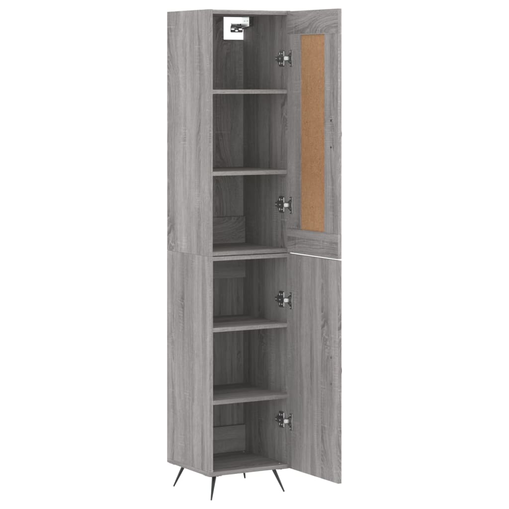 vidaXL Dulap înalt, gri sonoma, 34,5x34x180 cm, lemn prelucrat