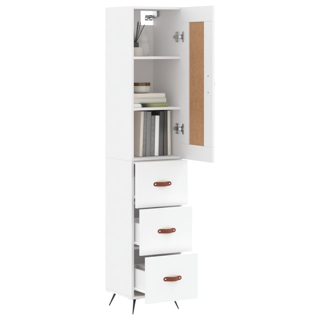 vidaXL Dulap înalt, alb, 34,5x34x180 cm, lemn prelucrat vidaXL Dulap înalt, alb, 34,5x34x180 cm, lemn prelucrat