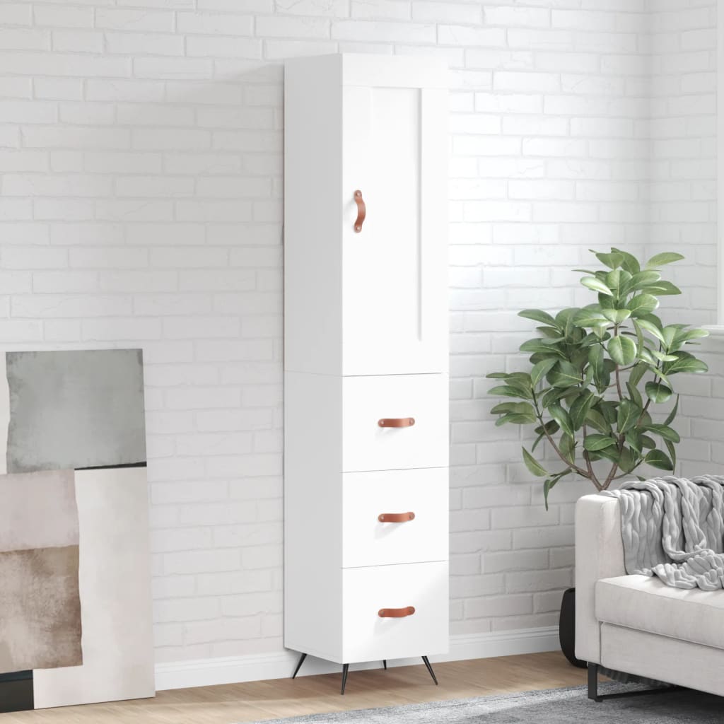 vidaXL Dulap înalt, alb, 34,5x34x180 cm, lemn prelucrat vidaXL Dulap înalt, alb, 34,5x34x180 cm, lemn prelucrat