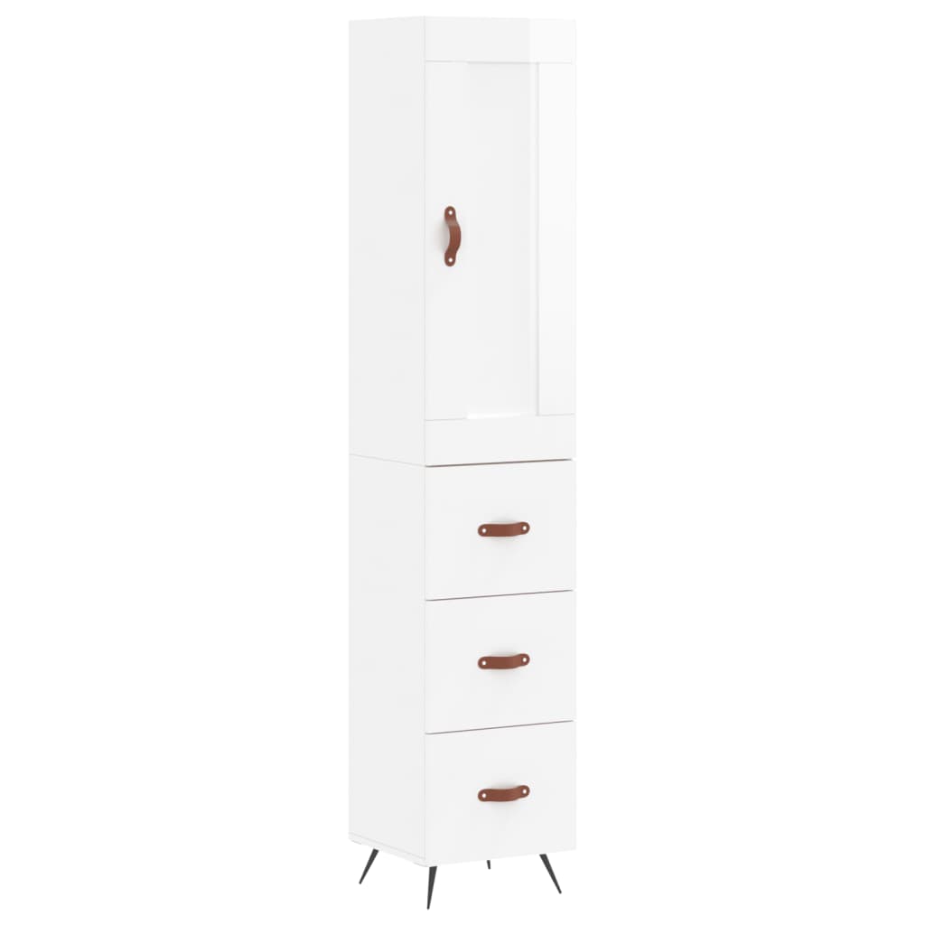 vidaXL Dulap înalt, alb extralucios, 34,5x34x180 cm, lemn prelucrat vidaXL Dulap înalt, alb extralucios, 34,5x34x180 cm, lemn prelucrat