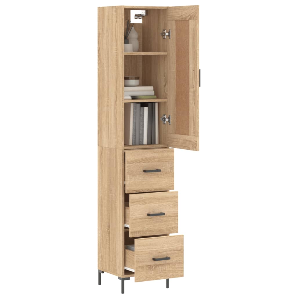 vidaXL Dulap înalt, stejar sonoma, 34,5x34x180 cm, lemn prelucrat