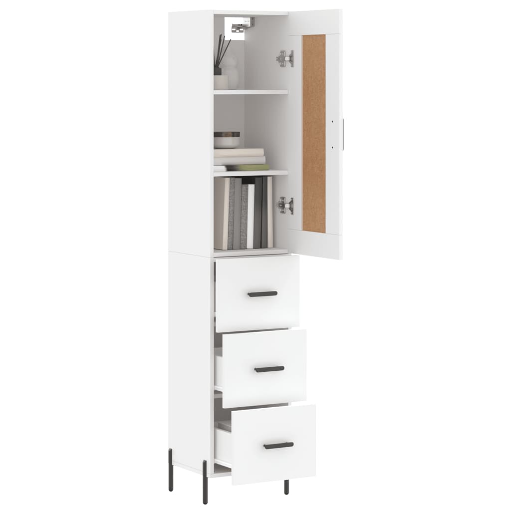 vidaXL Dulap înalt, alb, 34,5x34x180 cm, lemn prelucrat vidaXL Dulap înalt, alb, 34,5x34x180 cm, lemn prelucrat