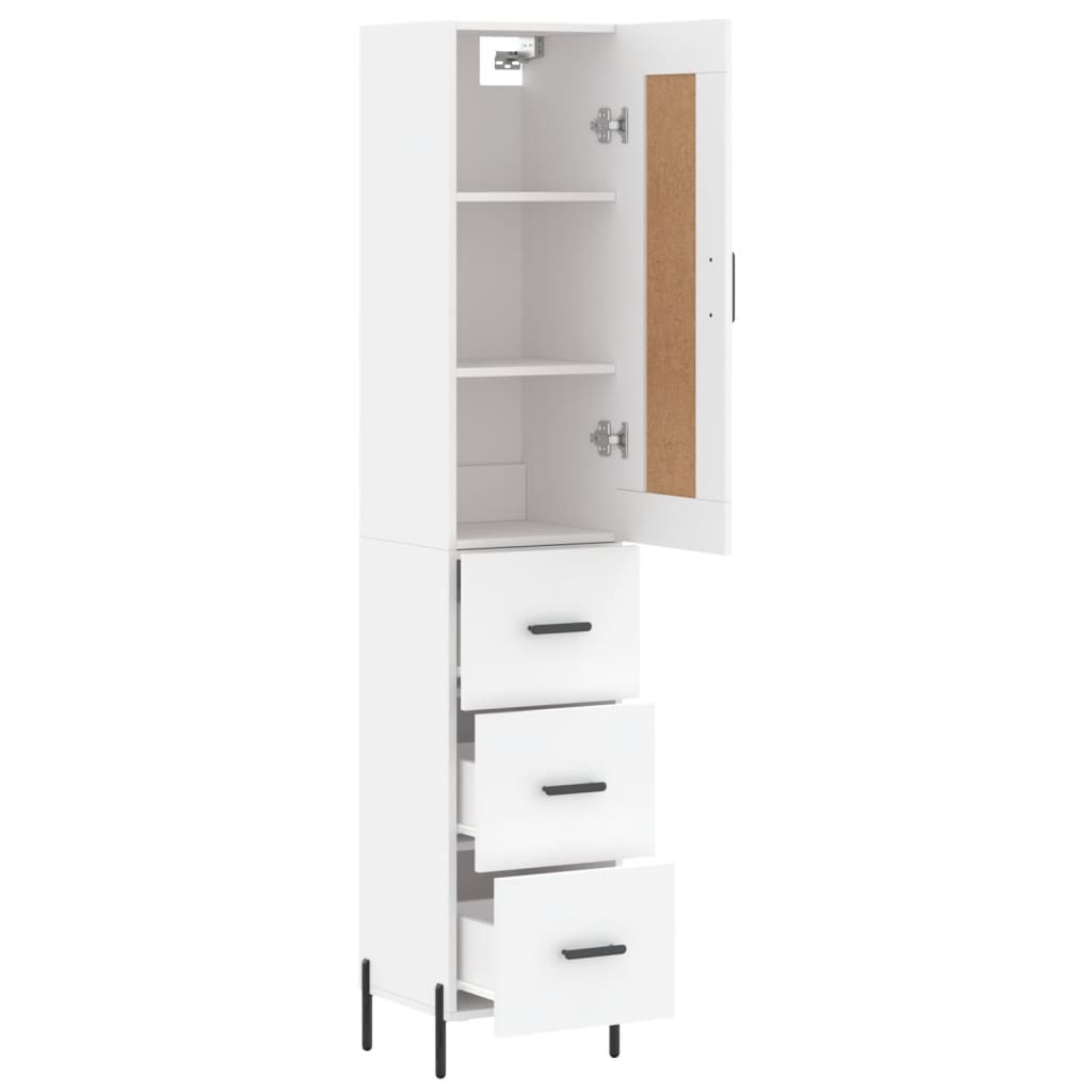 vidaXL Dulap înalt, alb, 34,5x34x180 cm, lemn prelucrat vidaXL Dulap înalt, alb, 34,5x34x180 cm, lemn prelucrat