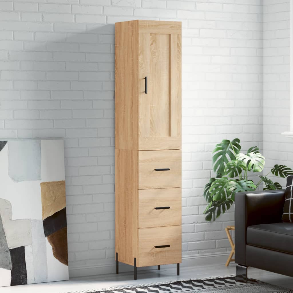 vidaXL Dulap înalt, stejar sonoma, 34,5x34x180 cm, lemn prelucrat