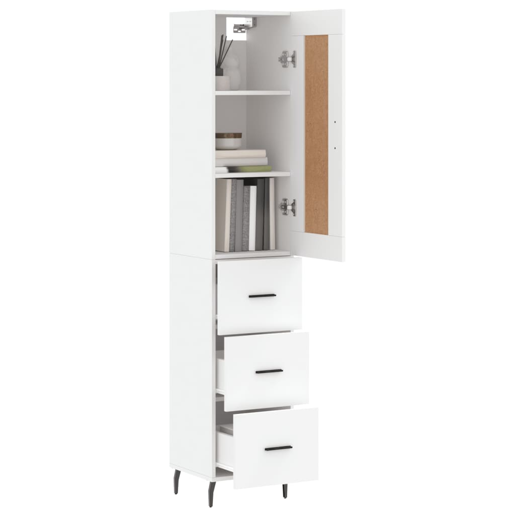 vidaXL Dulap înalt, alb, 34,5x34x180 cm, lemn prelucrat vidaXL Dulap înalt, alb, 34,5x34x180 cm, lemn prelucrat