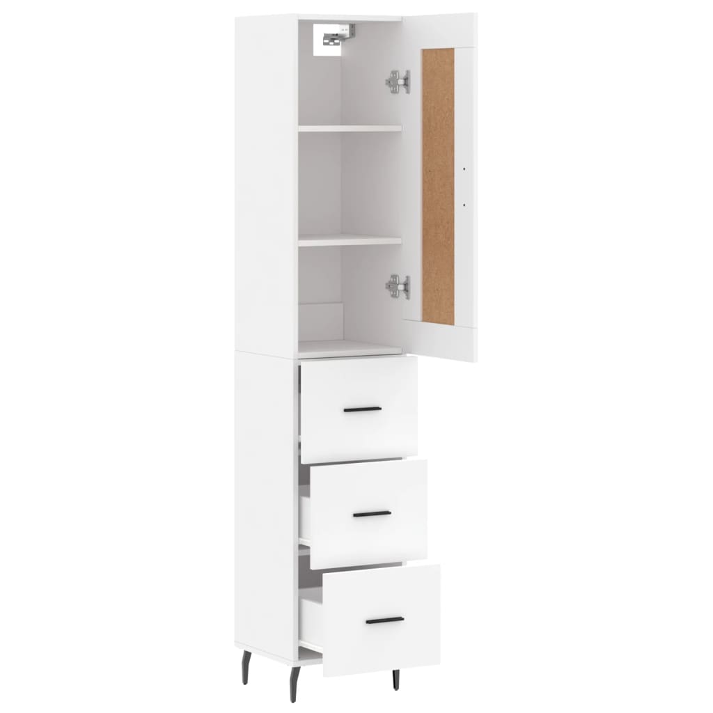 vidaXL Dulap înalt, alb, 34,5x34x180 cm, lemn prelucrat vidaXL Dulap înalt, alb, 34,5x34x180 cm, lemn prelucrat