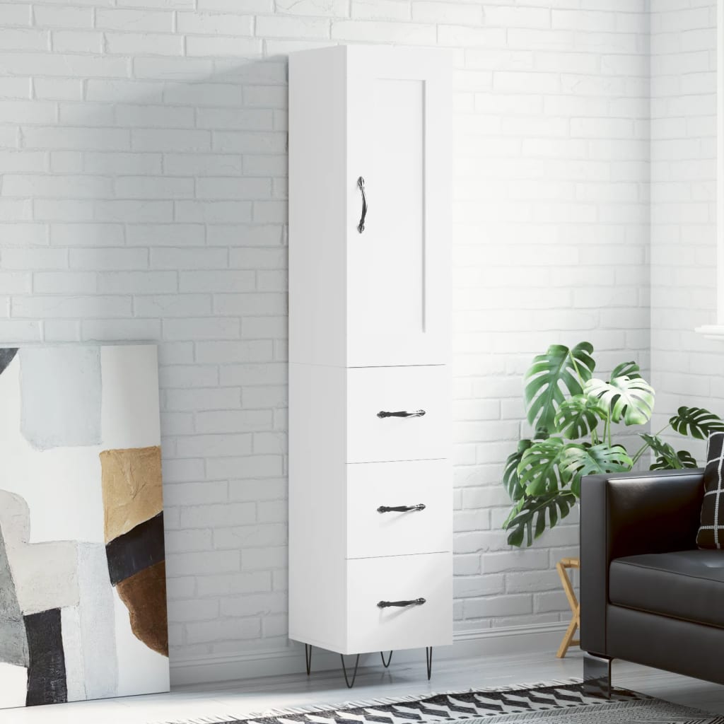 vidaXL Dulap înalt, alb, 34,5x34x180 cm, lemn prelucrat vidaXL Dulap înalt, alb, 34,5x34x180 cm, lemn prelucrat