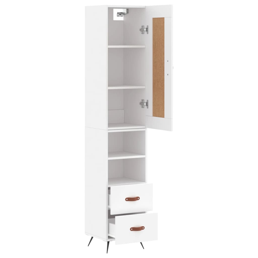 vidaXL Dulap înalt, alb, 34,5x34x180 cm, lemn prelucrat vidaXL Dulap înalt, alb, 34,5x34x180 cm, lemn prelucrat