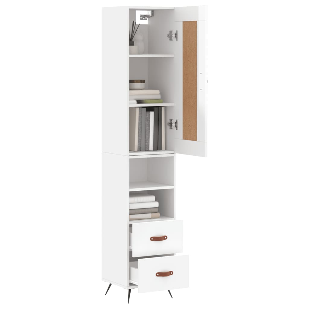 vidaXL Dulap înalt, alb extralucios, 34,5x34x180 cm, lemn prelucrat vidaXL Dulap înalt, alb extralucios, 34,5x34x180 cm, lemn prelucrat