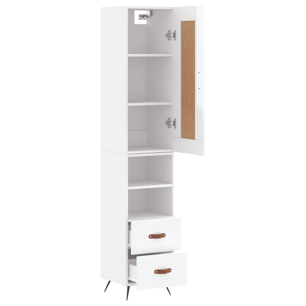 vidaXL Dulap înalt, alb extralucios, 34,5x34x180 cm, lemn prelucrat vidaXL Dulap înalt, alb extralucios, 34,5x34x180 cm, lemn prelucrat
