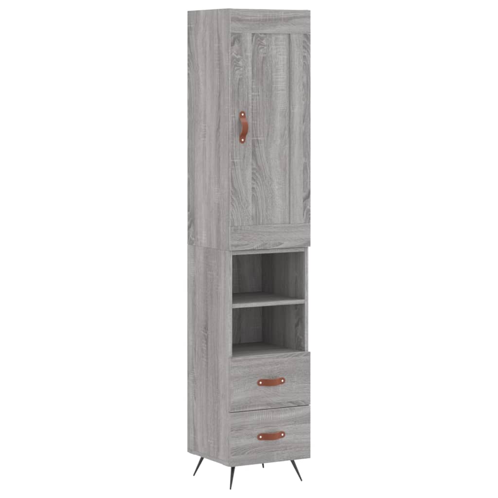 vidaXL Dulap înalt, gri sonoma, 34,5x34x180 cm, lemn prelucrat